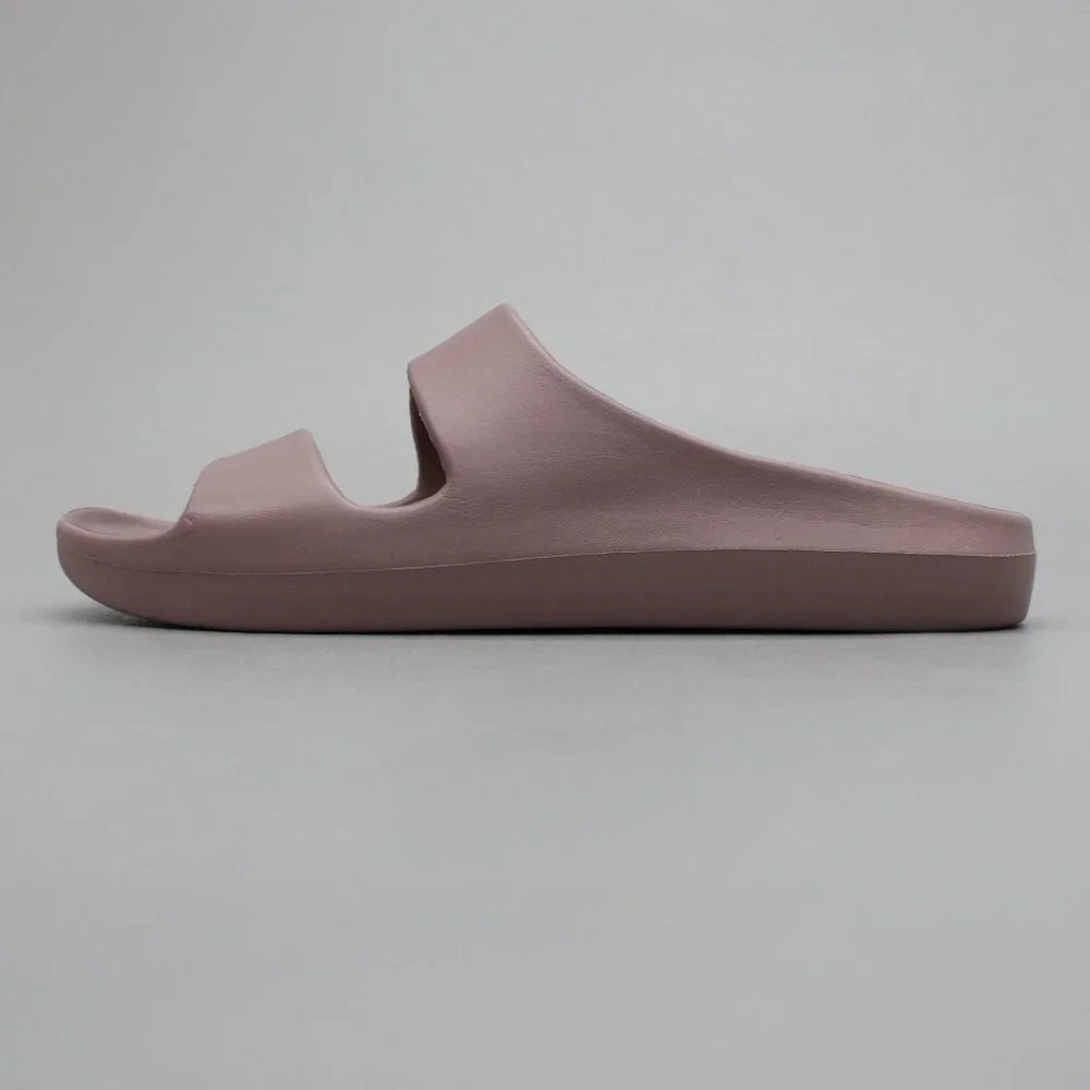 Bombas Ladies 8 Friday Slides Dusty Rose Pink Sandals Slip-on Mules 2-strap Shoe - Picture 2 of 12